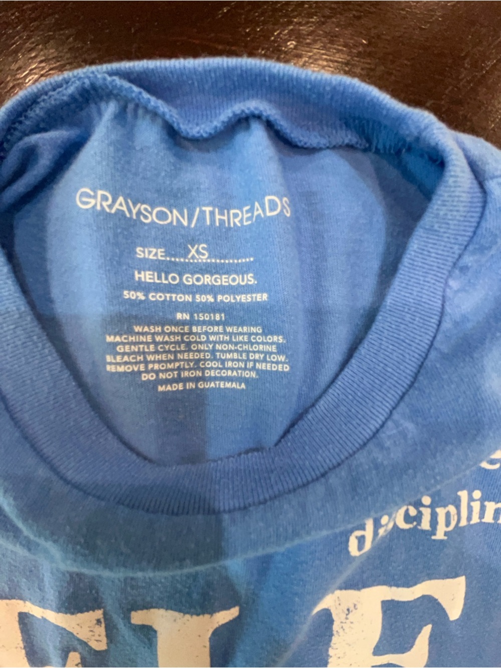 Grayson Threads Blue Tee with Cream Lettering - Picture 4 of 4